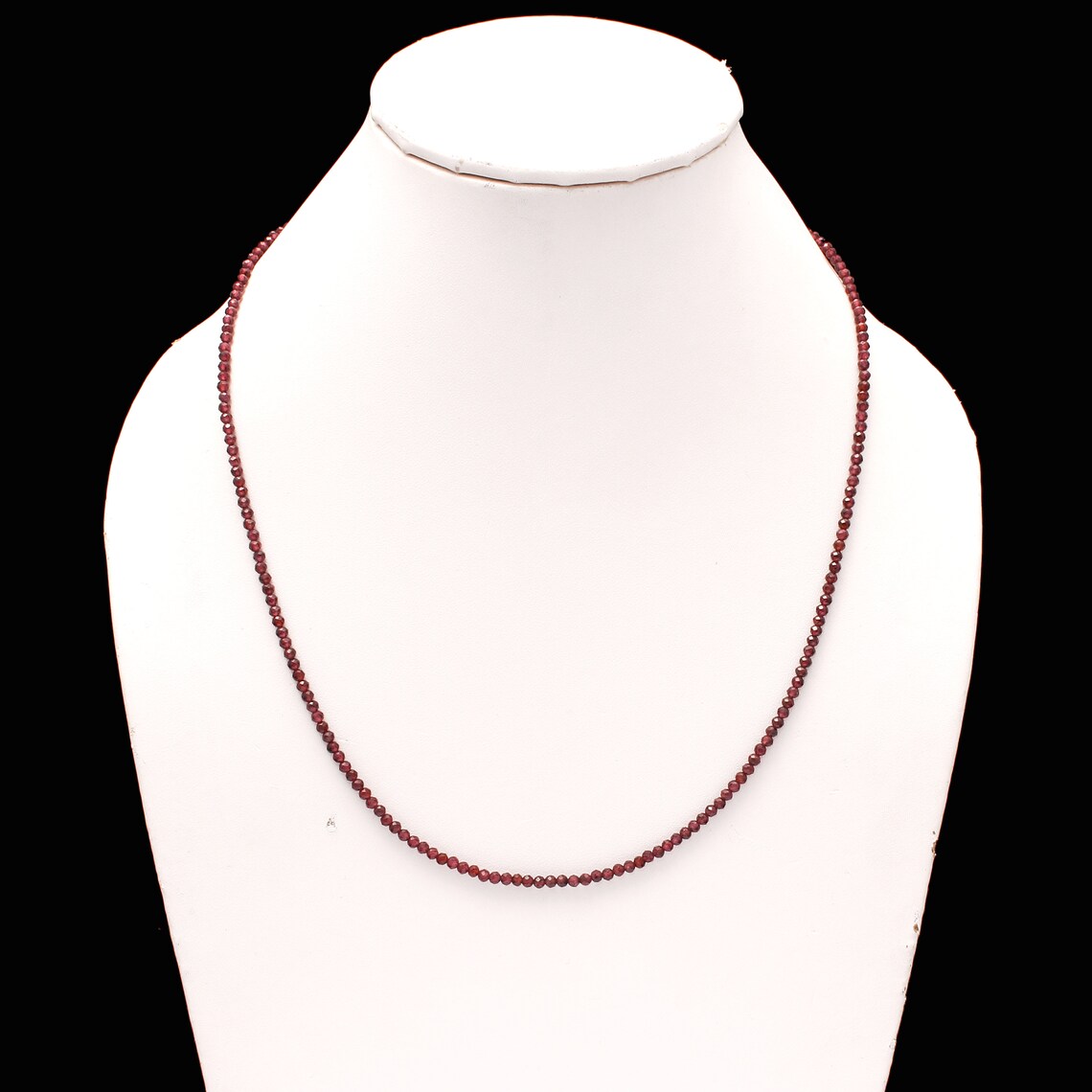 Beaded Necklace 2.5mm Rhodolite Etsy