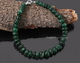 Bracciale con perline di avventurina verde autentica, bracciale con perline rondelle lisce da 5,5 mm, abbraccia la serenità con questo tranquillo braccialetto di avventurina verde