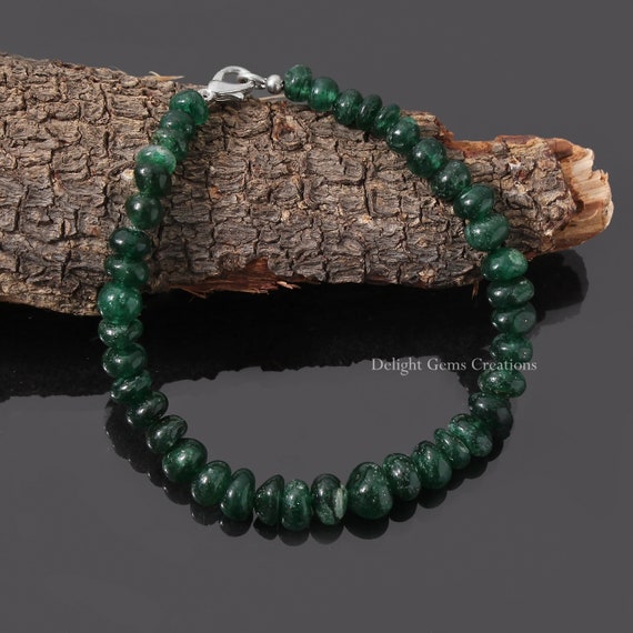 Bracelet De Perles En Aventurine Naturelle, Pépites Irrégulières - Fait Main En France, Taille Sur Mesure