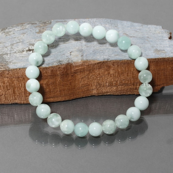 Pearl bracelet elastic natural stone, bead 8 mm / 16 - 17 cm