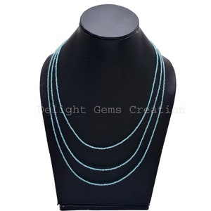 Ketting met apatietkralen, microfacetten edelsteen, meerdere strengen (18-20")