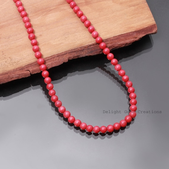 Collana In Quarzo Rosa Naturale 8mm, Argento 925, Lunga 45 Cm, Fatta A Mano, Regalo Donna - 2