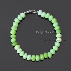 Green Opal Beaded Bracelet, 8mm-9mm Opal Gemstone Smooth rondelle beads Bracelet, Candy Opal multi color beads Bracelet, opal jewelry