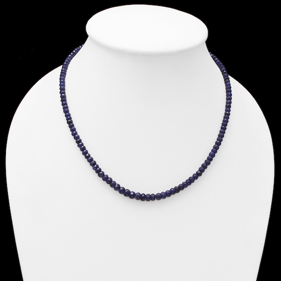Blue sapphire beads necklace best sale