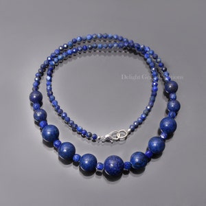 Bella, Vecchio Collana __ Con Naturale Lapislazzuli U. Perle __ 925 - Foto 7