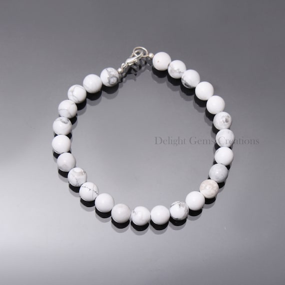 Howlite 6mm bead bracelet – shopmiascrystals