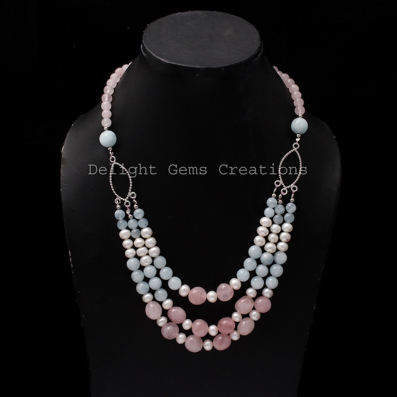 Multi-strand Stone and Wooden Beads Necklace