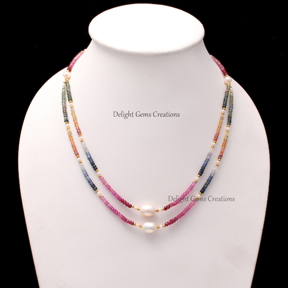 Faceted Sapphire Beaded Pendants Faceted Sapphire Beaded Pendants