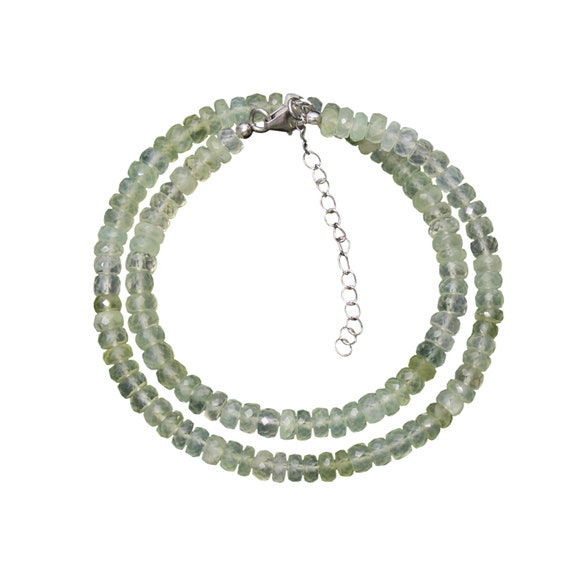 Collier De Perles Prehnite Naturelle 10-11 Mm - Pierres Pépites Vertes, 199 Carats, Inde - Neuf Sans Emballage