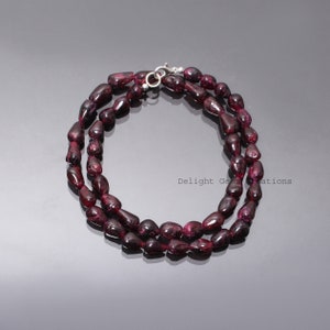 Natural Red Garnet beaded necklace-Garnet Fancy Shape Red gemstone Necklace-Women Jewelry-Sparkling beads-Birthstone Necklace-AAA Garnet