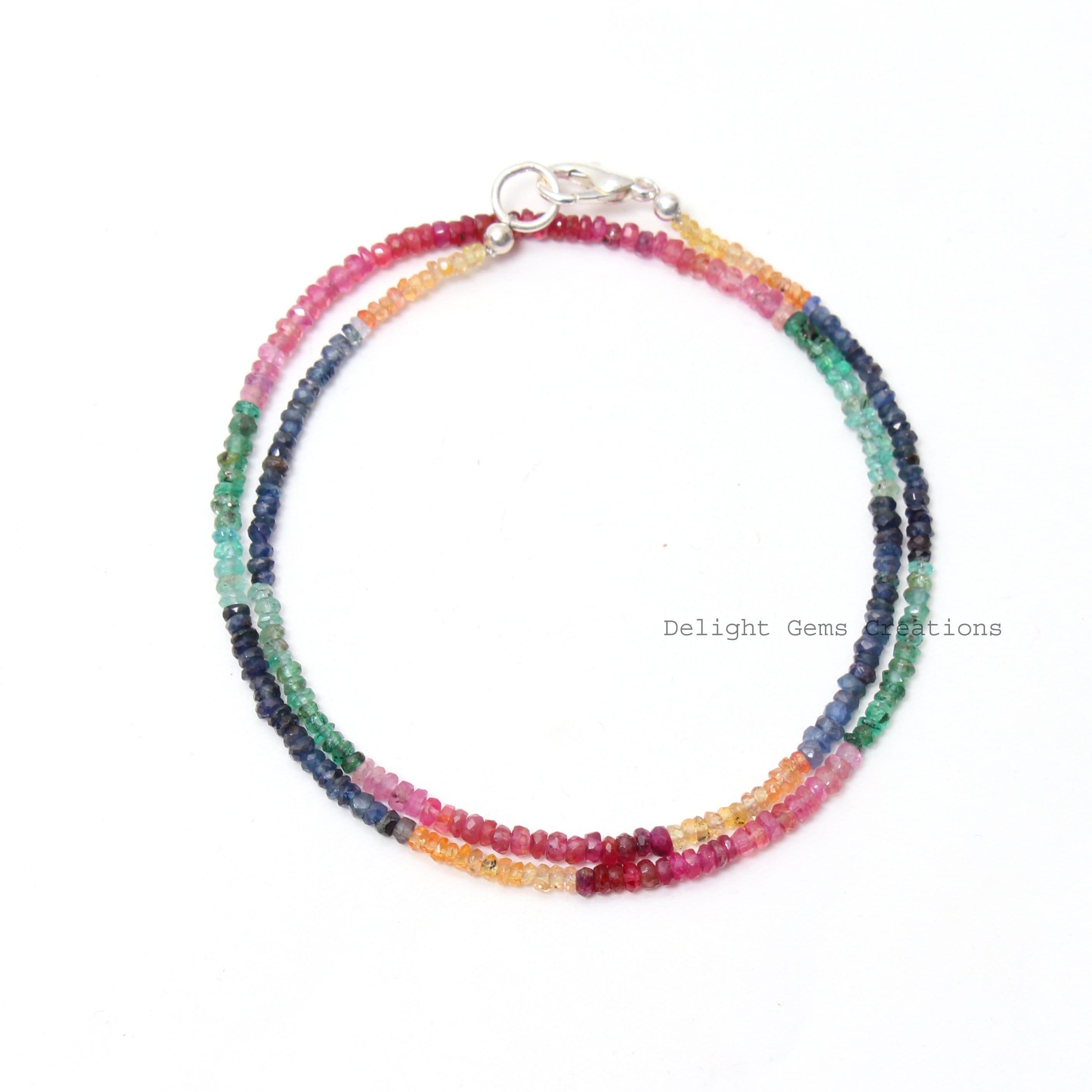 Collier En Labradorite Naturelle Bleue - Perles Facettées, Fermoir Homard, Longueur 18 Pouces, Fait Main En Inde