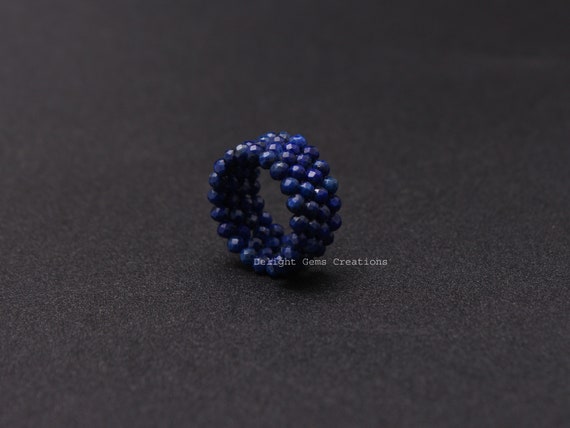 STONE BEAD RING 3 MM NAVY BLUE STONE BEAD RING 3 MM NAVY BLUE