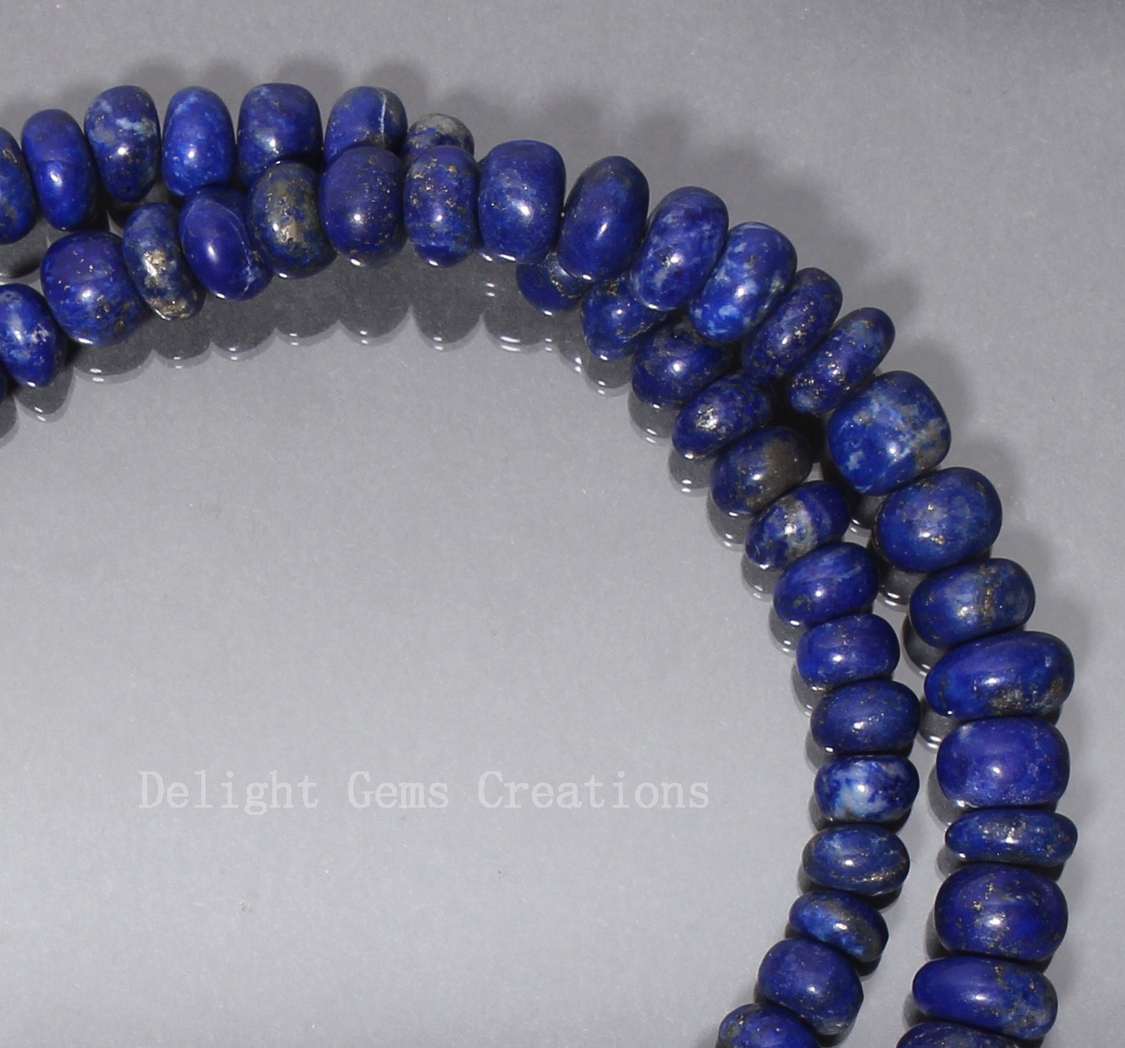 Blue Lapis Lazuli Beaded Necklace Lapis 6mm-8mm Smooth | Etsy