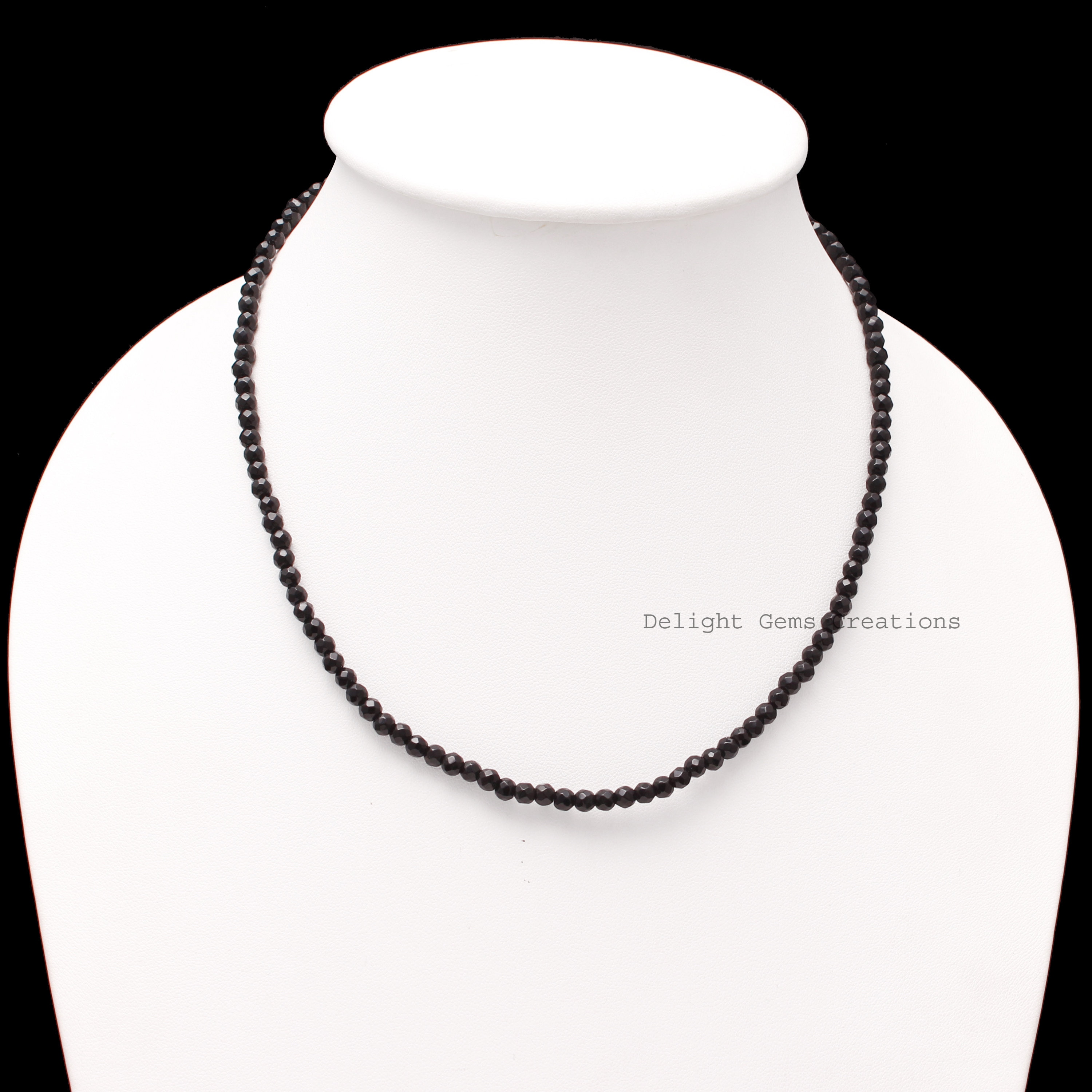 ブレスレット LESS IS MORE black spinel necklace AAA Black Spinel Beaded Necklace-sparkling Spinel Jewelry-4