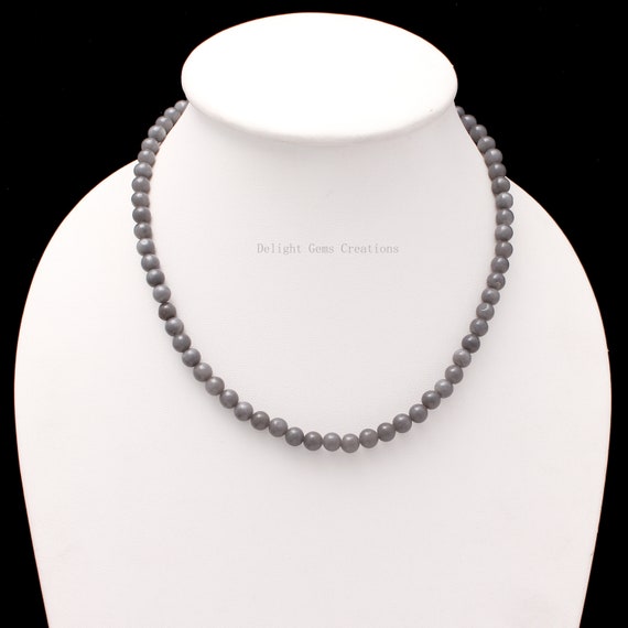 Collana con perline di quarzo bianco naturale-Collana di quarzo AAA-Collana con perline-Collana da donna-Collana fatta a mano-Collana di pietre preziose bianche-Idee regalo - Italia