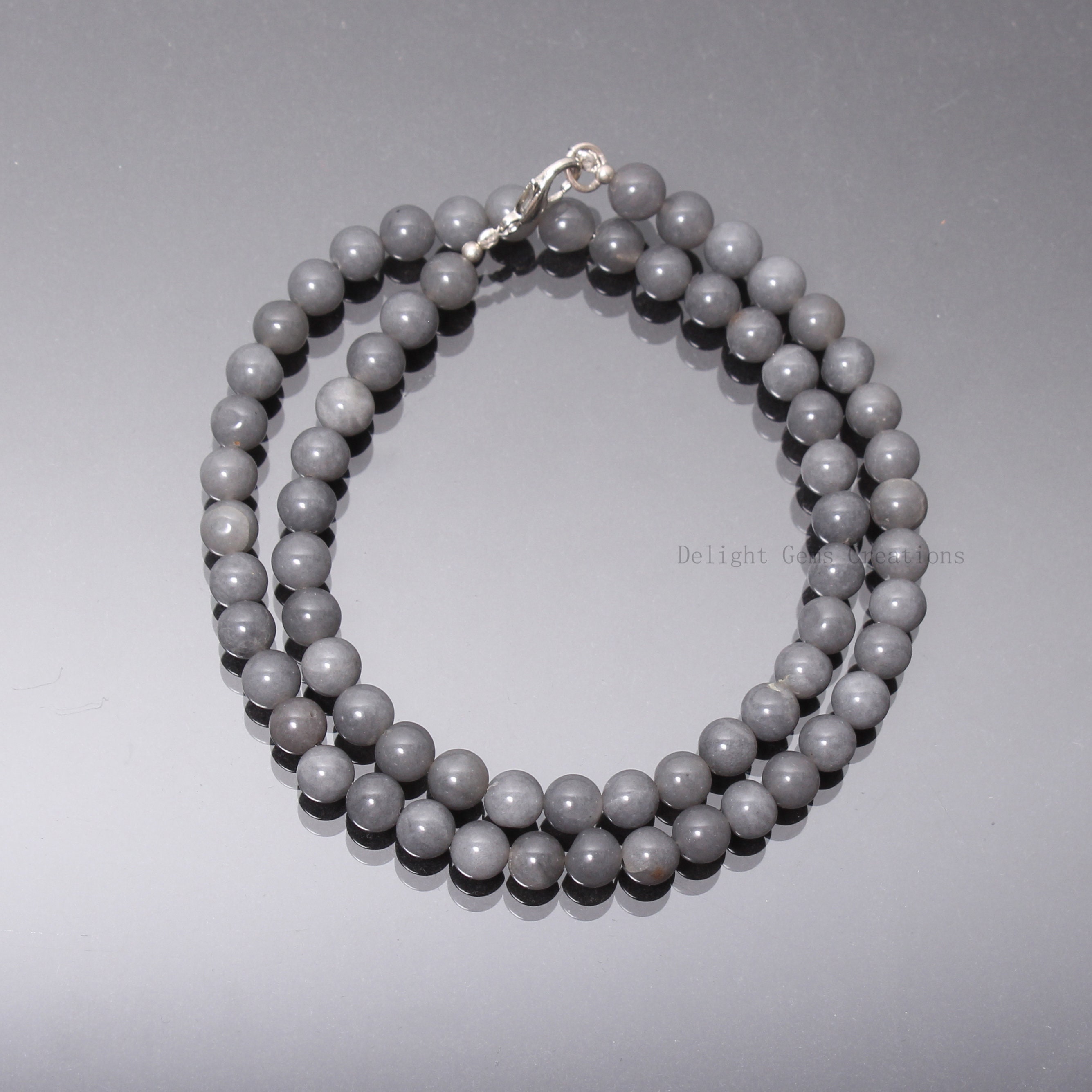 Grey beads necklace deals
