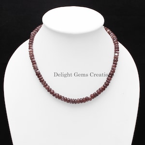 Chocolate Moonstone Smooth Rondelle Beads Necklace, 7mm-7.5mm Mocha Moonstone Beads, Moonstone Beaded Necklace, Genuine Moonstone Jewelry