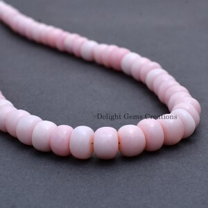 Pink Peruvian Opal Necklace, 8mm Rondelle Beads, 16 Inch image 8