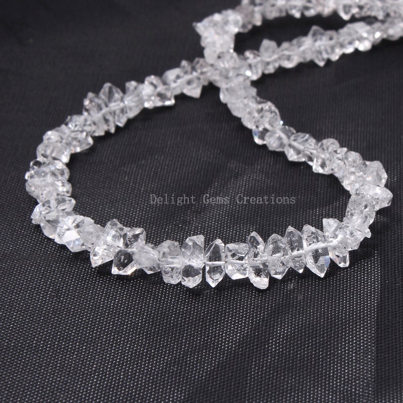 4mm-5mm White Clear High Quality Herkimer Diamond Beads Gift Necklace Herkimer Diamond Nuggets Beads Necklace Herkimer Diamond Necklace