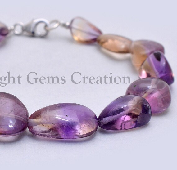 Ametrine Bracelet 8x12 15x19mm Ametrine Smooth Tumble Beads