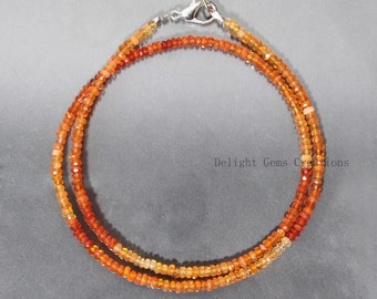 Mexican Fire Opal Beaded Necklace, Faceted Rondelle Opal Jewelry