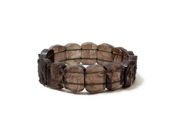 Raw Saffordite Tektite Stretch Bracelet – Arizona Meteorite Stone