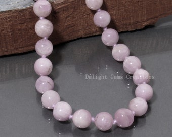 Kunzite 108 Beads Mala, Pink Gemstone Necklace
