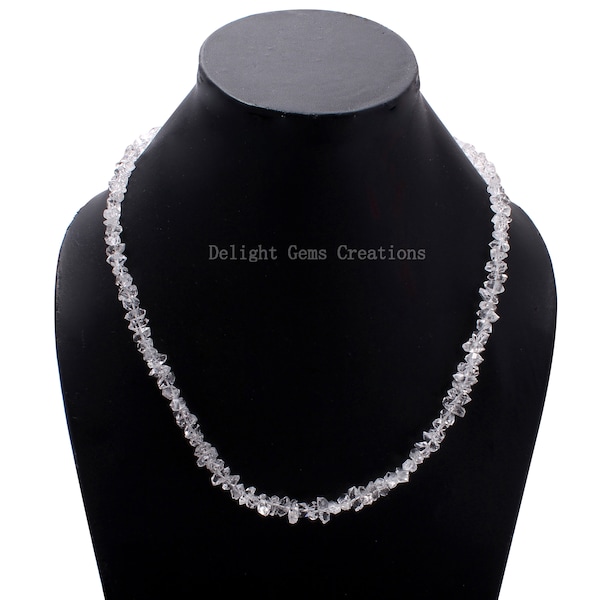 Collier de diamants Herkimer, collier de perles herkimer diamond nuggets, 4mm-5mm White Clear High Quality Herkimer Diamond Beads Gift Necklace