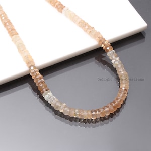 Natural Shaded Imperial Topaz Beaded Necklace-7mm Faceted Rondell Gemstone necklace-Crystal necklace-Halloween Jewelry-925 Lobster Clasp