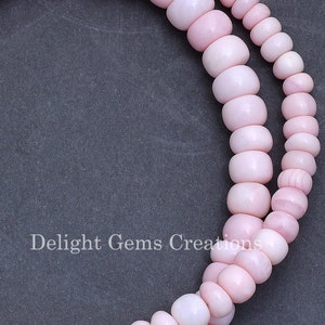 Pink Peruvian Opal Necklace, 8mm Rondelle Beads, 16 Inch image 4
