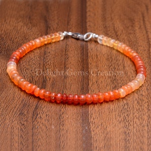 Mexican Fire Opal Bracelet, Natural Fire Opal Beaded Bracelet, 5mm Opal Smooth Rondelle Bracelet, Water Absorbing Stone, Bracelet For Women