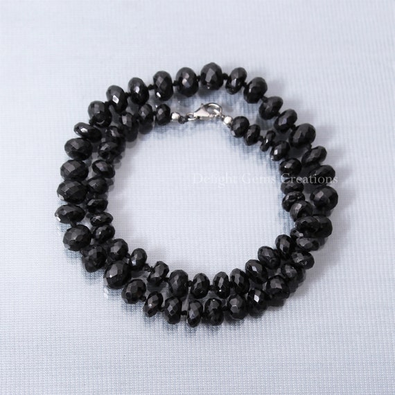 Collana Fatta A Mano Con Perline Di Spinello Nero Naturale E - Foto 6