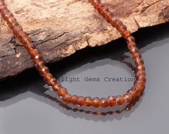 Genuine Orange hessonite beaded necklace-gradually setting 4mm-5.5mm gemstone necklace-AAA Fine Beads necklace-customize in length-gift idea