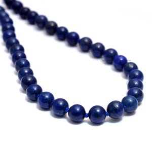 Lapis Lazuli Yoga Meditation Chakra Knotted Mala Prayer Bead Necklace