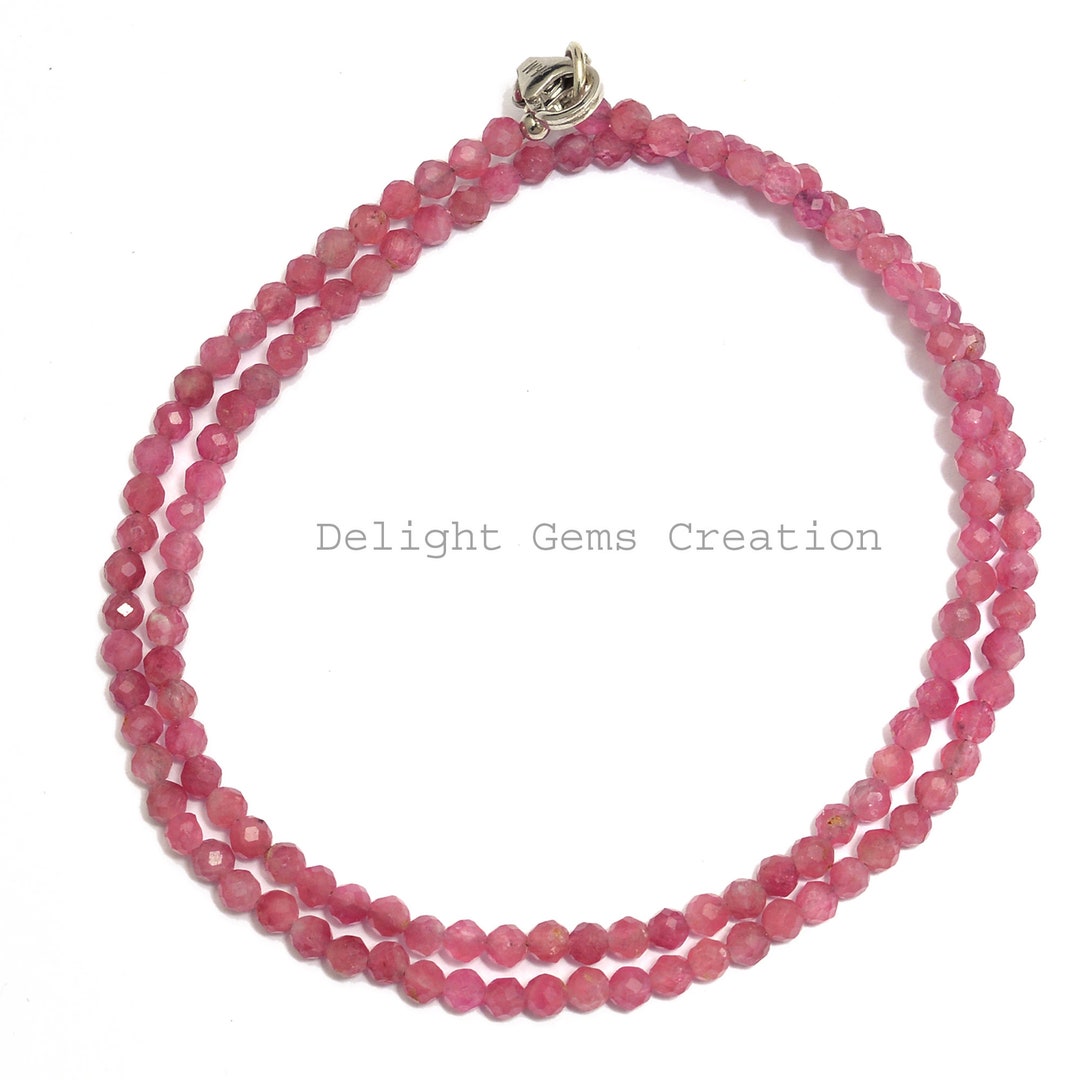 HOBBIESAY 2 Fili Di Perline Sfaccettate In Tormalina Naturale Da 3 - Foto 2