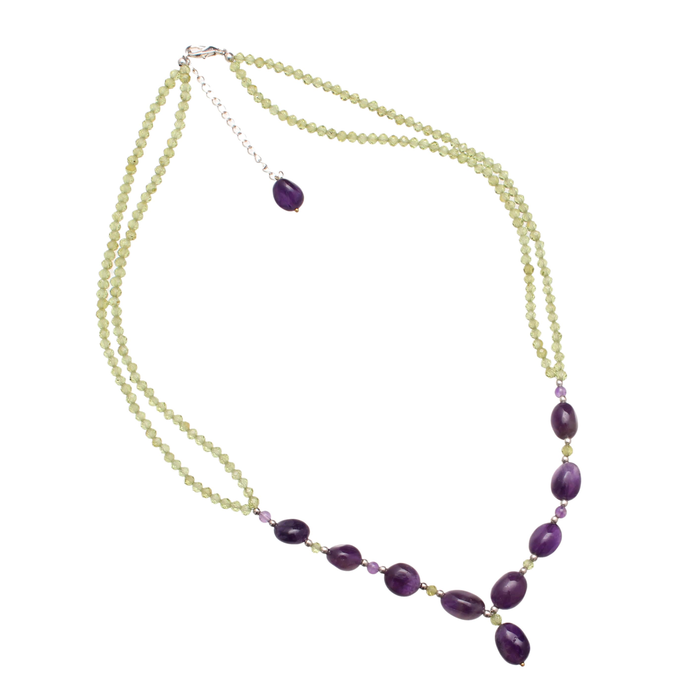 Collane con perline rondelle di peridoto naturale da 4 mm, gioielli con collana sfaccettata in peridoto verde, collane a strati, gioielli vistosi - Italia