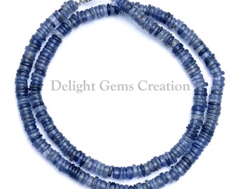 Collier perles d’iolite naturels, collier de perles de 5mm iolite lisse rond, collier de pierre précieuse d’Iolite, bijoux d’iolite 18 pouces collier fini