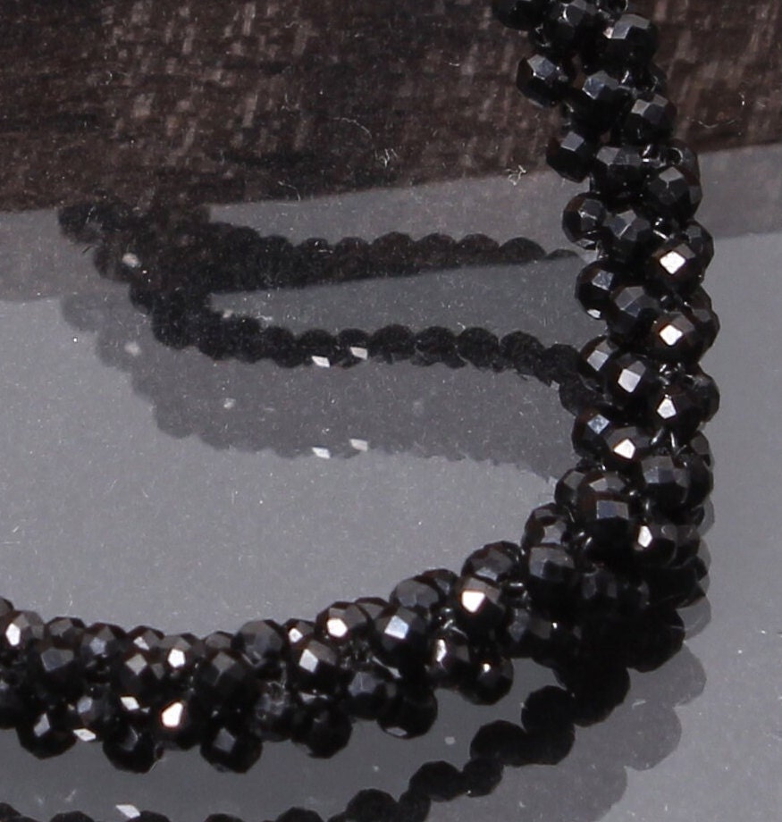 Collana Fatta A Mano Con Perline Di Spinello Nero Naturale E - Foto 5