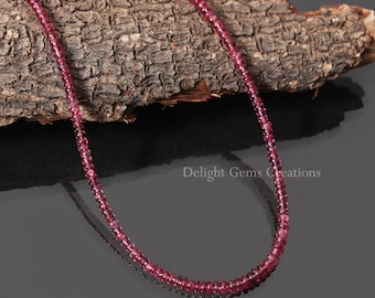 Rote Spinell Perlen Halskette, Handgemachter Rondelle Schmuck