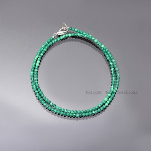 Natürliche Grüne Howlith Malachit Perlenkette-3MM Glatte runde grüne Edelstein Halskette-winzige Perlen Halskette-Brautjungfern Geschenke-Weihnachtsgeschenk