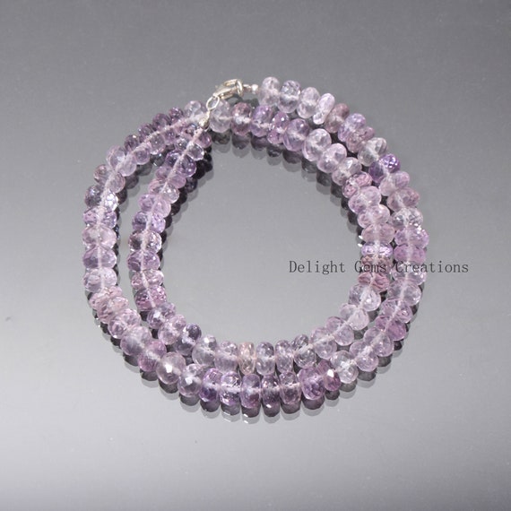 30 Perline Rondelle In Cristallo Sfaccettato Fatte A Mano | 6x8 Mm | Colore Ametista | Per Creazione Gioielli Fai Da Te