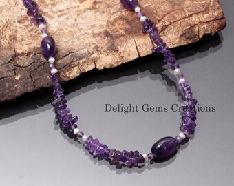 Anillo De Amatista Piedras Preciosas Collar De Cuentas, Piedras