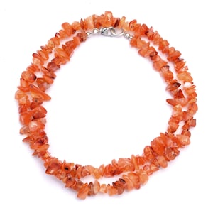 Karneol Chip Und Nuggets Perlen Halskette, 4mm-5.5mm Orange Karneol Edelstein Nuggets Halskette, Perlen Halskette, Nuggets Schmuck, Geschenk Her