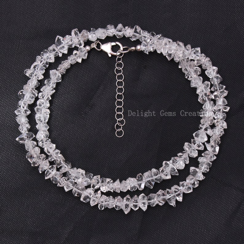 4mm-5mm White Clear High Quality Herkimer Diamond Beads Gift Necklace Herkimer Diamond Nuggets Beads Necklace Herkimer Diamond Necklace