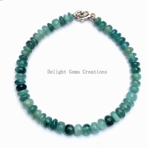 GRANDIDIERITE Beaded Bracelet, 5.5mm-6.5mm Grandidierite Smooth Rondelle Bracelet, AAA Madagascar Grandidierite Bracelet/Friendship Day Gift