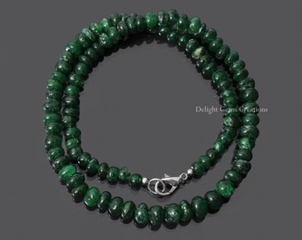 Collar de cuentas de aventurina verde, cuentas redondas lisas de 5-9 mm, 18 pulgadas