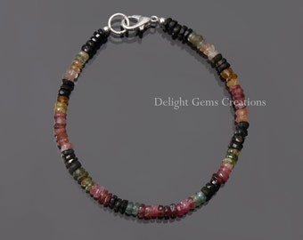スイカトルマリンブレスレット、マルチトルマリンビーズブレスレット