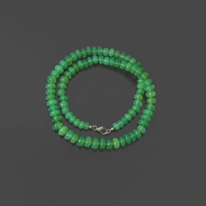 Chrysoprase Beaded Necklace, 6.5-9mm Green Chrysoprase Gemstone Necklace, WinterLemon Green Necklace Jewelry, Layering Neck piece For Her
