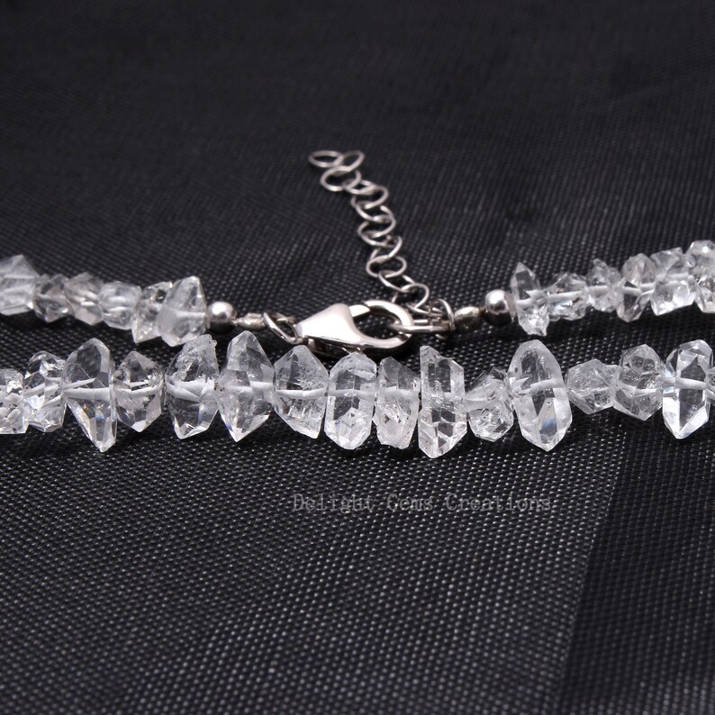 4mm-5mm White Clear High Quality Herkimer Diamond Beads Gift Necklace Herkimer Diamond Nuggets Beads Necklace Herkimer Diamond Necklace