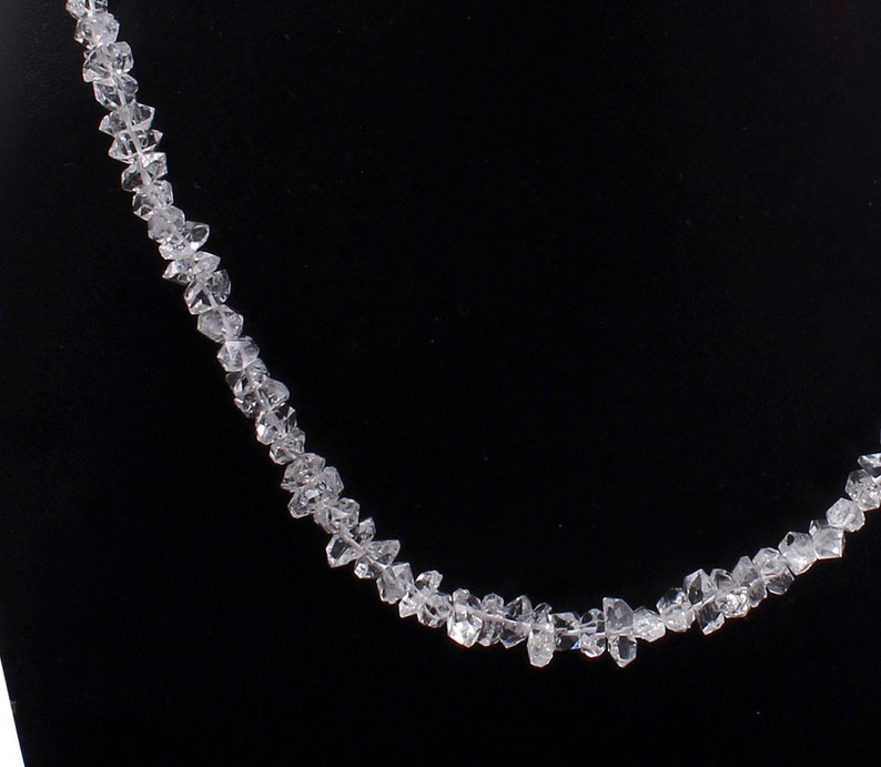 4mm-5mm White Clear High Quality Herkimer Diamond Beads Gift Necklace Herkimer Diamond Nuggets Beads Necklace Herkimer Diamond Necklace